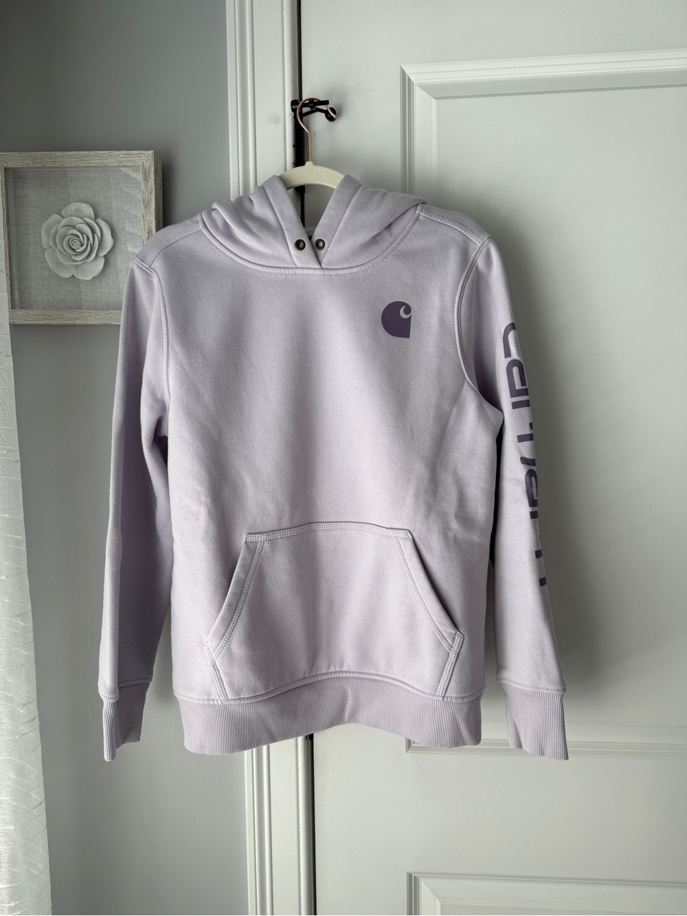 Carhartt Lavender Pullover Hoodie with Sleeve Logo